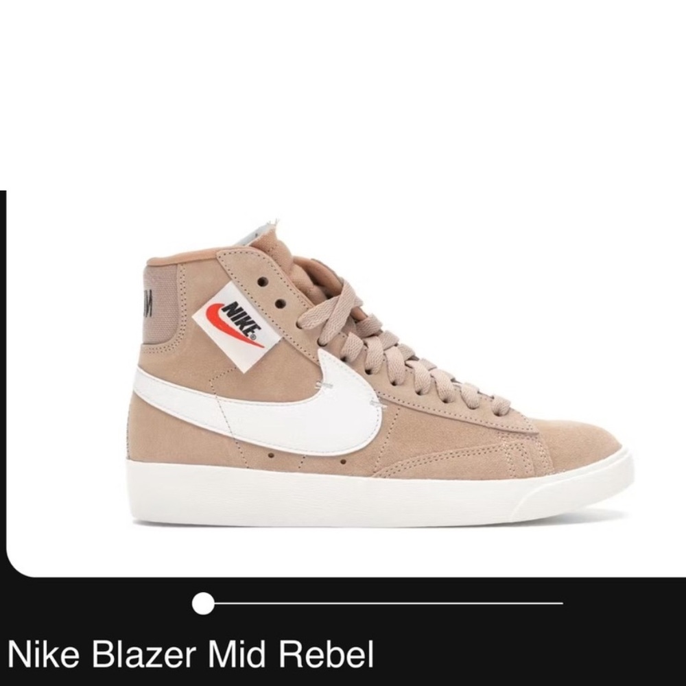 NIKE Blazer Mid Rebel Sneakers in Black/Tan | Size 7